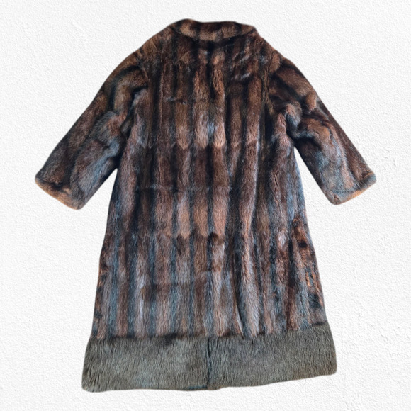 1950s Vintage Brown Mink Fur Coat Mid-Century Swing Old Hollywood Glam Size M/L - Picture 15 of 16